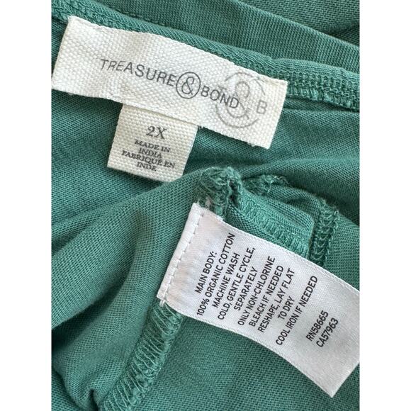 New ~ TREASURE & BOND ~ Ruffle Trim Sleeveless Organic Cotton Top Size 2X - Picture 7 of 8